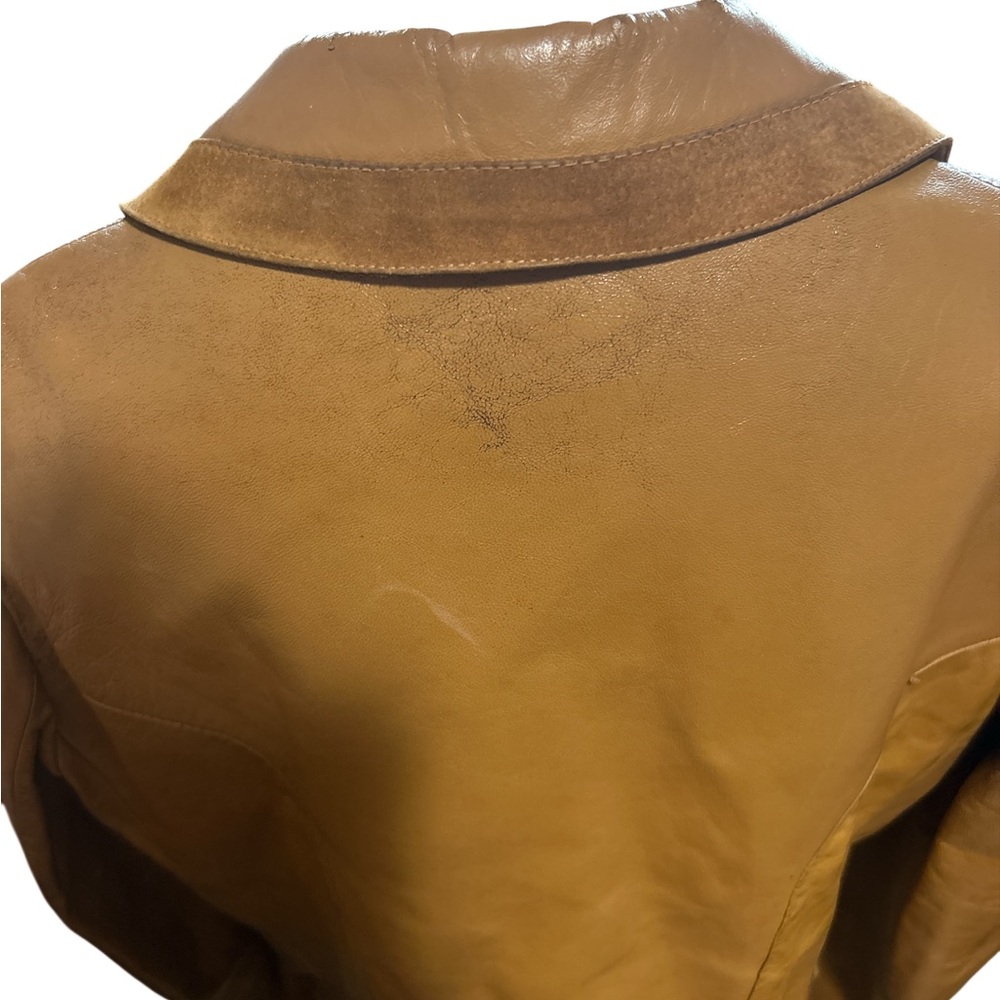 Vintage 70’s Leather Western Ranch Blazer Jacket Mens 40R Medium Marlboro Style - Picture 9 of 16